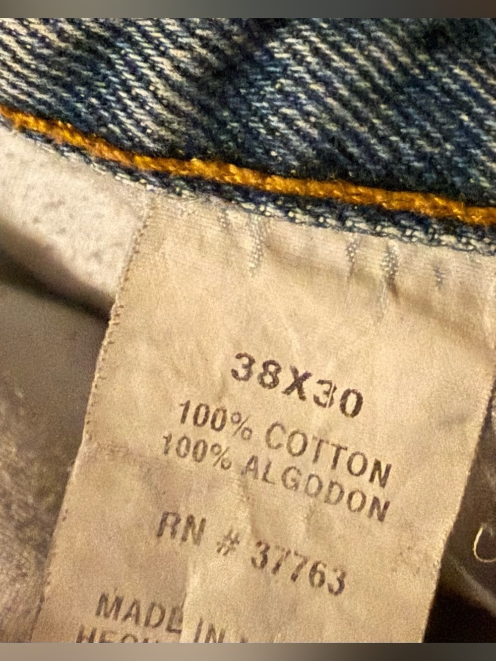 Vintage Perry Ellis America Jeans 38x30 Straight Leg 100% Cotton Dad Jeans Y2K - Picture 6 of 6